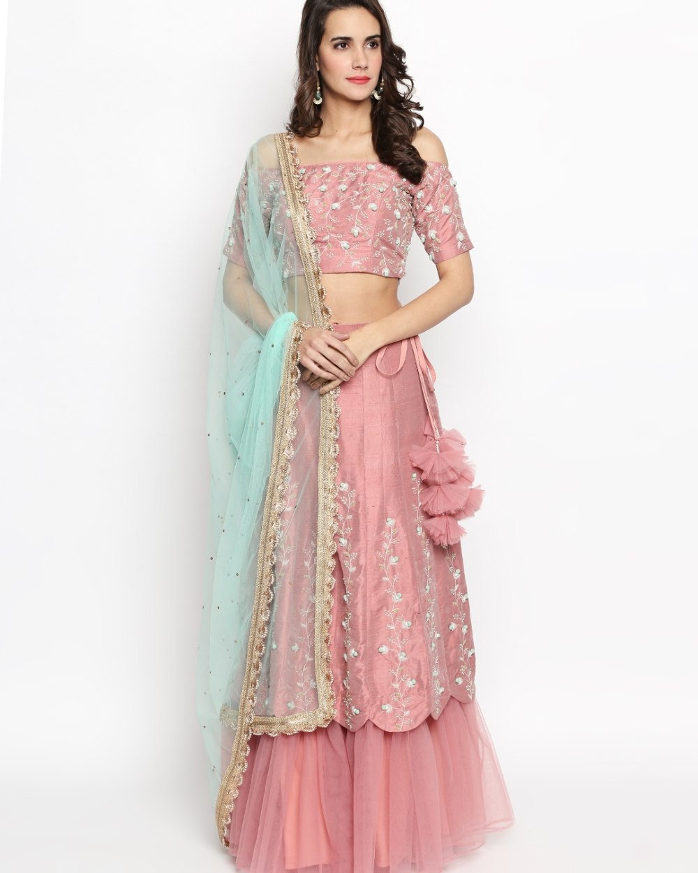 Rouge Pink Ruffle Lehenga - Fashion Brand & Designer Priti Sahni 2
