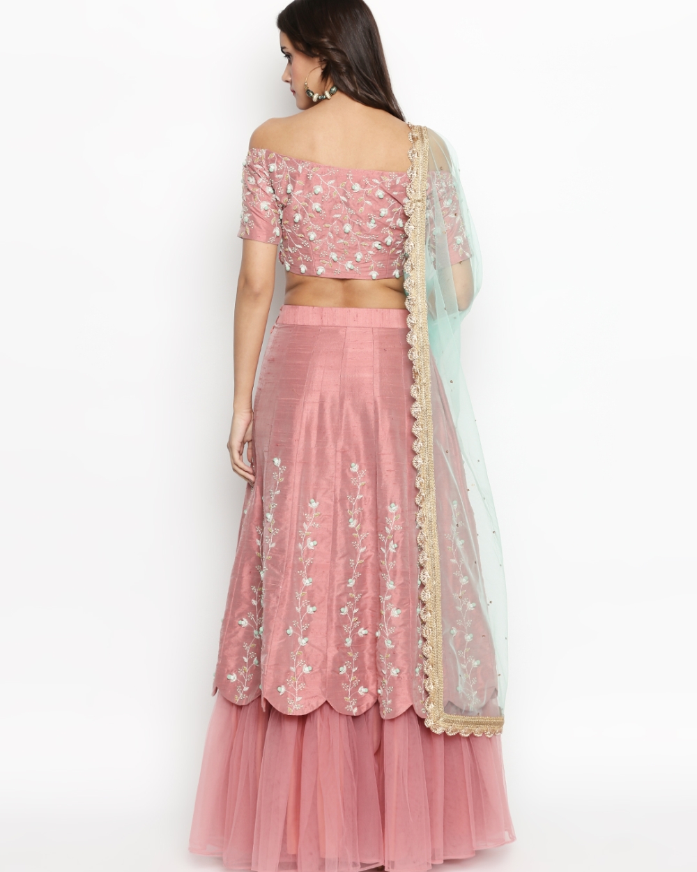 Rouge Pink Ruffle Lehenga - Fashion Brand & Designer Priti Sahni 6
