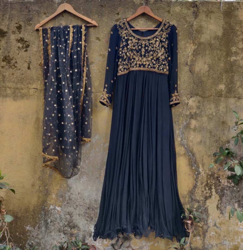 Black Zardozi Work Anarkali Anarkali And Suits