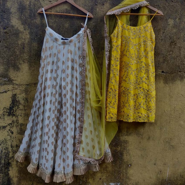 Yellow and Ivory Palazzo Set Anarkali And Suits 4