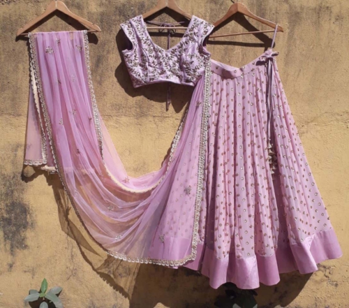 Lilac Zardozi Work Lehenga Lehengas