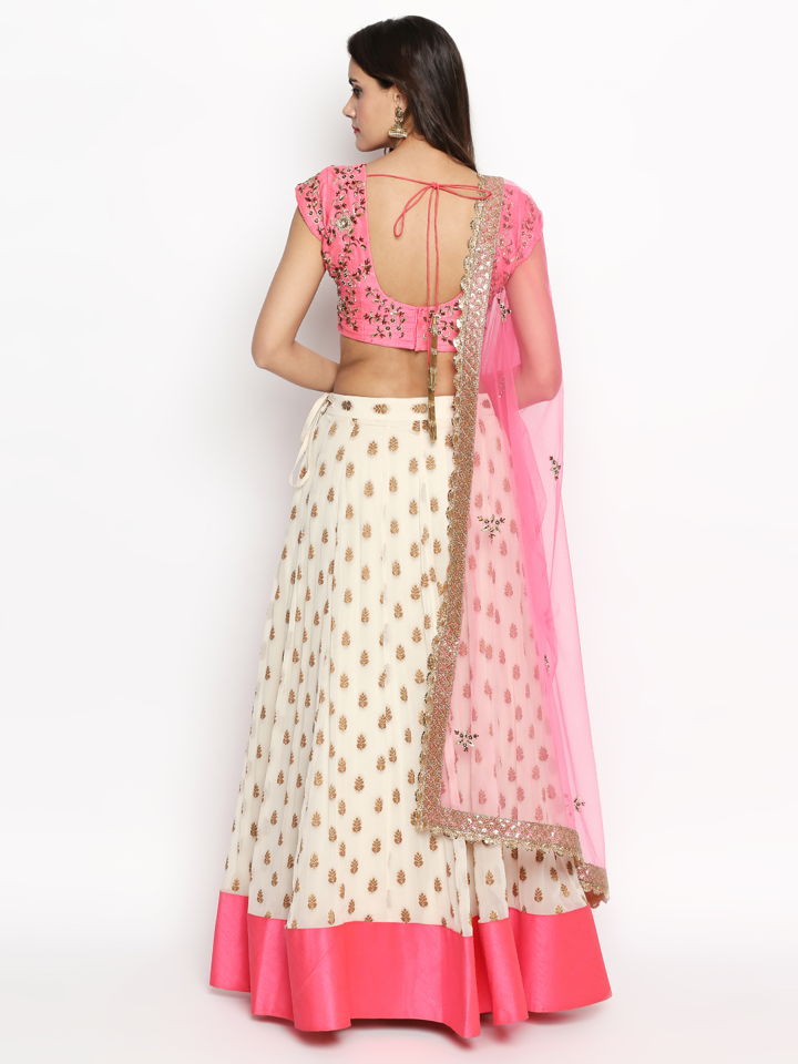 Candy Pink and White Lehenga - Fashion Brand & Designer Priti Sahni 4