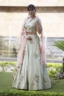 Dust Green Swan Lehenga Lehengas