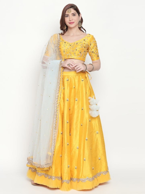 Yellow Resham Work Lehenga Aaftab