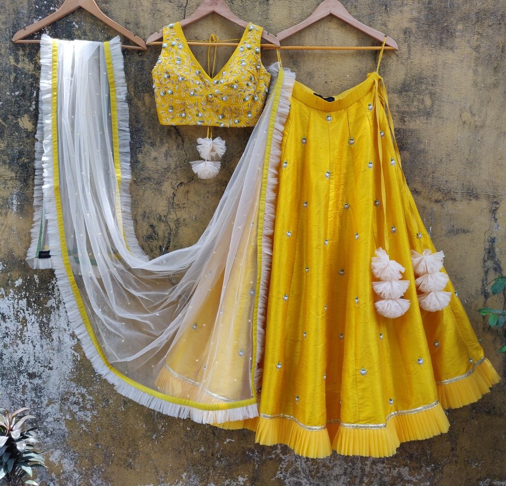 Yellow Ivory Lehenga - Fashion Brand & Designer Priti Sahni 3
