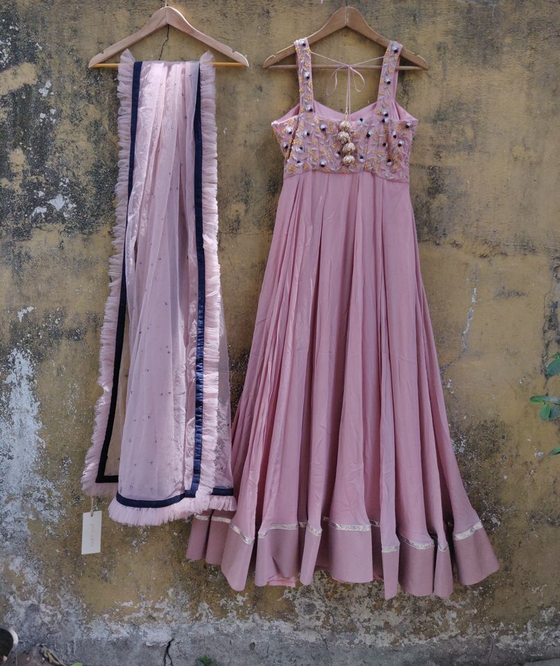 Nude Pink Anarkali - Fashion Brand & Designer Priti Sahni 3