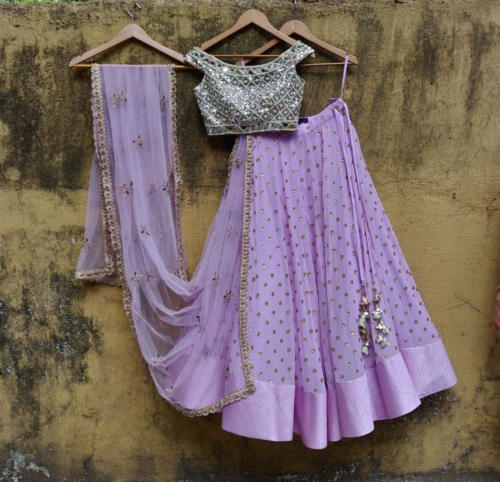 Lavender and Mirror Lehenga Set Lehengas