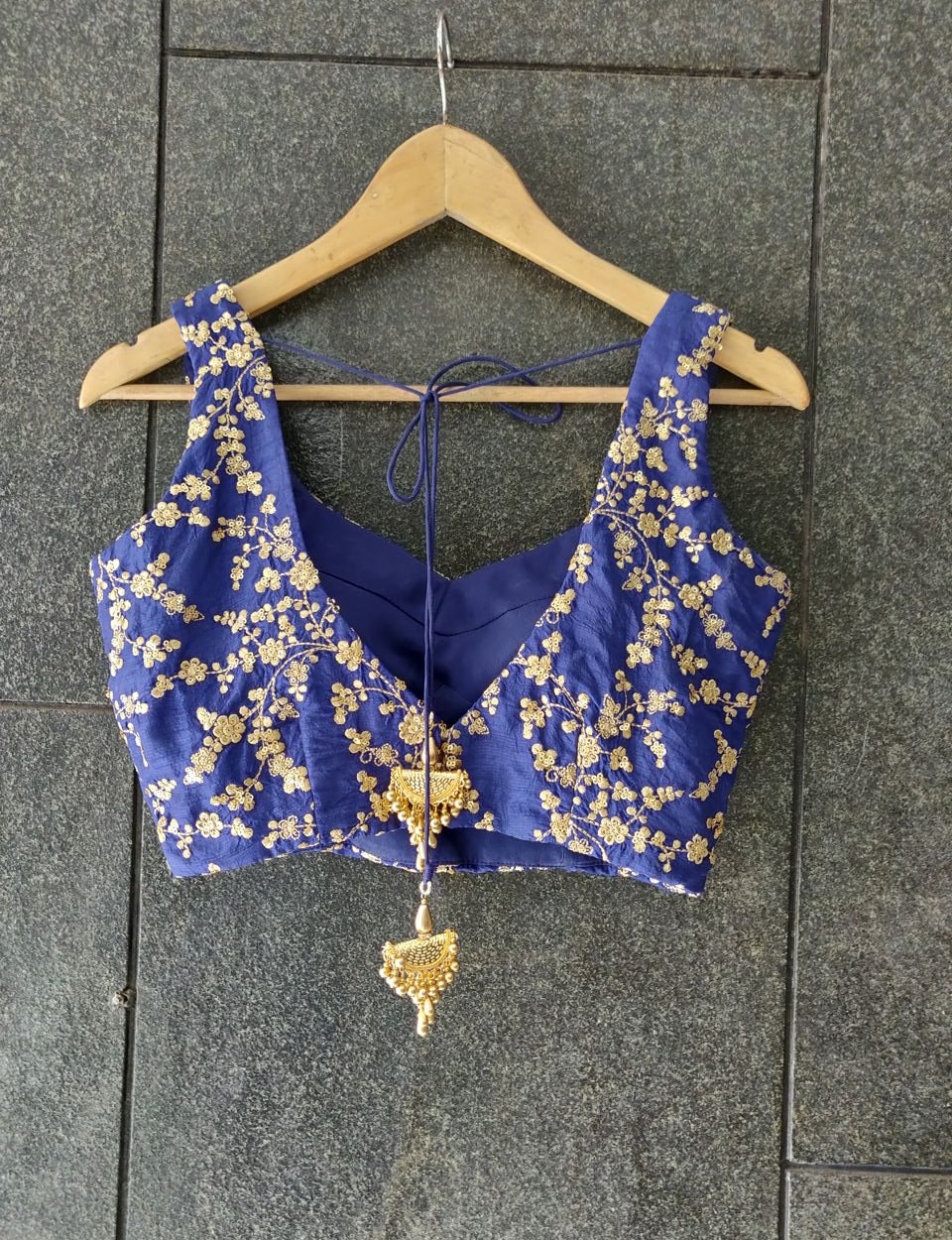 Blue Ruffle Lehenga Set - Fashion Brand & Designer Priti Sahni 5