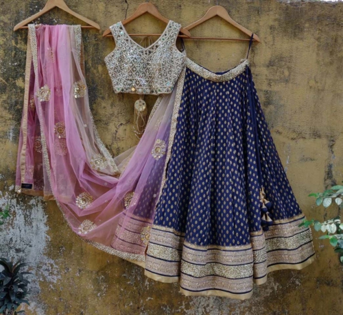 Blue and Mirror Lehenga Black Friday 2023