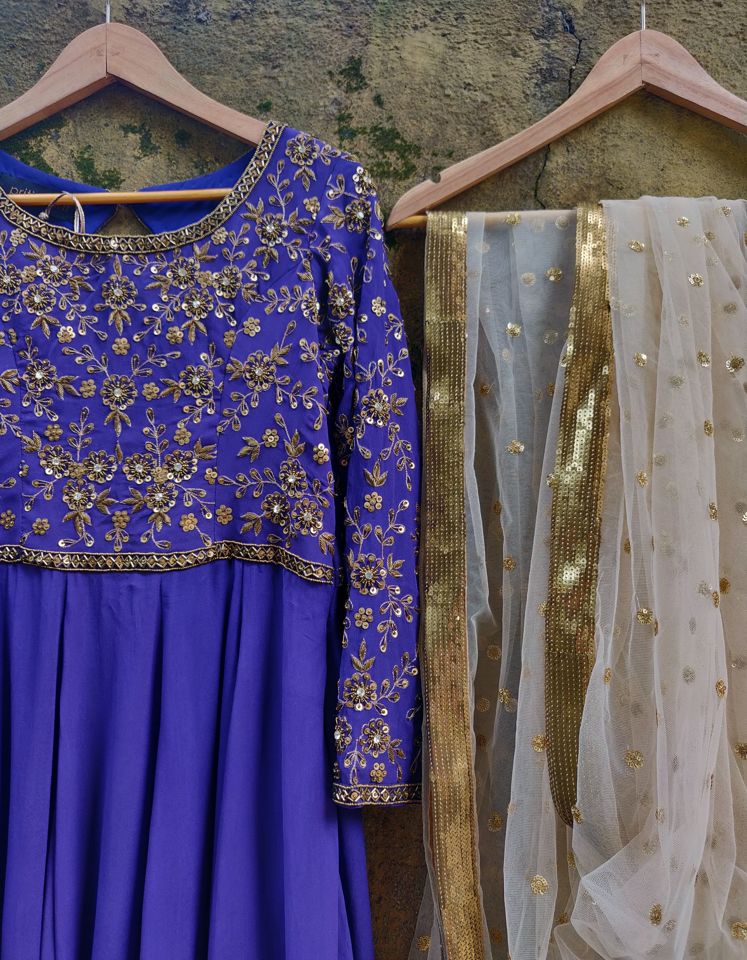 Purple Zardozi Work Anarkali - Fashion Brand & Designer Priti Sahni 2