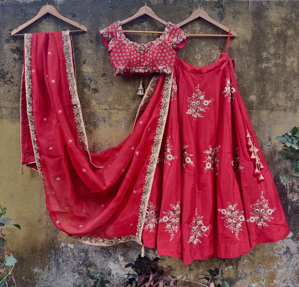 Red Bridal Lehenga Set - Fashion Brand & Designer Priti Sahni 6