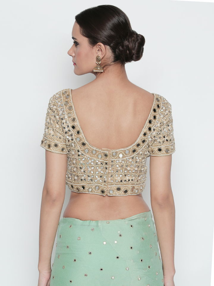 Mint Green Shimmer Saree - Fashion Brand & Designer Priti Sahni 5