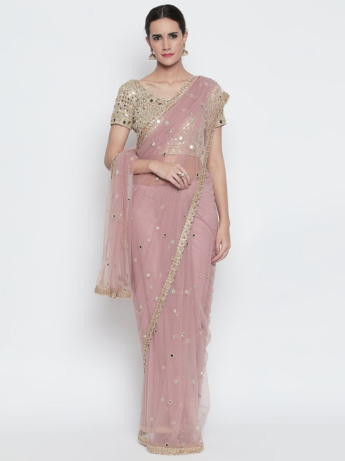 Lilac Net Saree Sarees