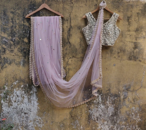 Light Pink Net Saree Sarees