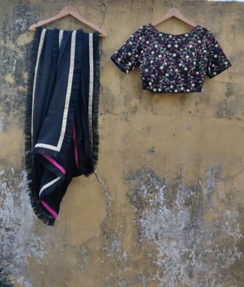 Black Ruffle Saree Sarees