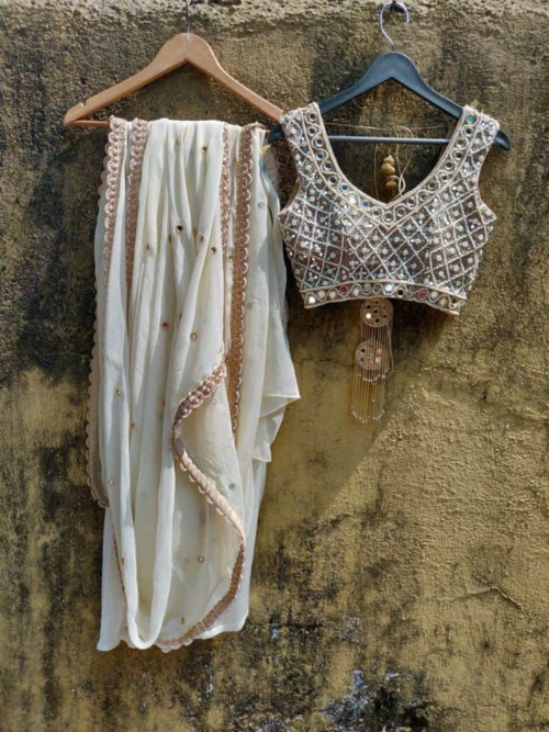 Ivory Mirror Saree Sarees