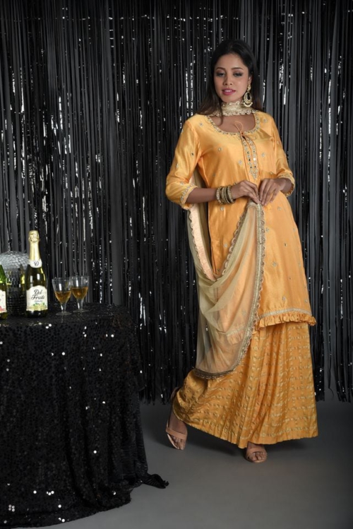 Rust Palazzo Kurti Suit Anarkali And Suits