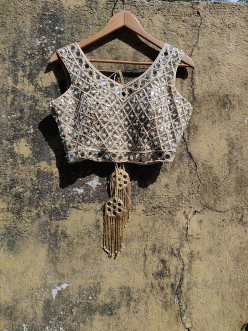 Mirror work Hand Embroidered Blouse Blouses