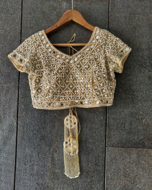 Mirror Tie Up Blouse with Short Sleeves Blouses