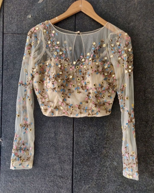 Nude Mirror and Thread Work Blouse Blouses