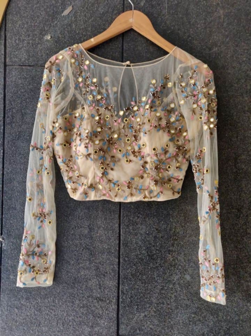 Nude Mirror and Thread Work Blouse Blouses