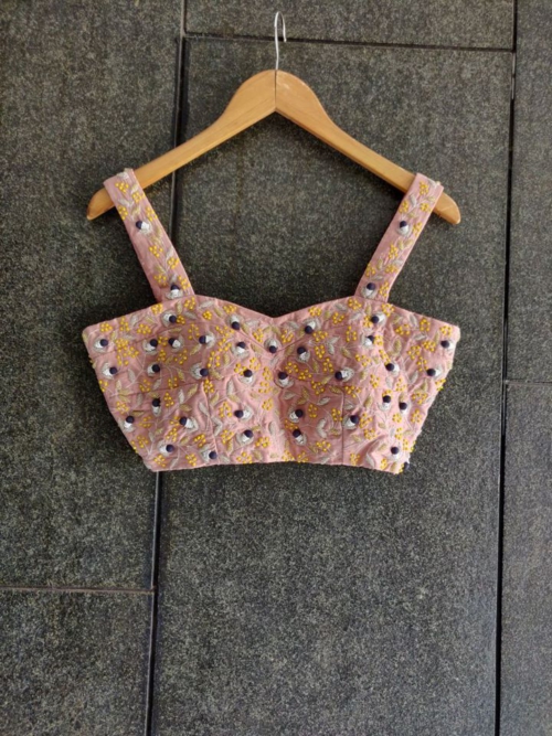 Nude Pink Potliwork Bustier Blouses