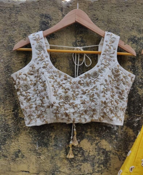Ivory Zardozi Work Blouse Blouses
