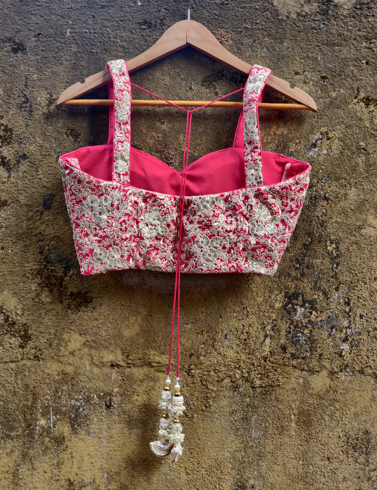 Fuchsia Pink Net Lehenga Set - Fashion Brand & Designer Priti Sahni 4
