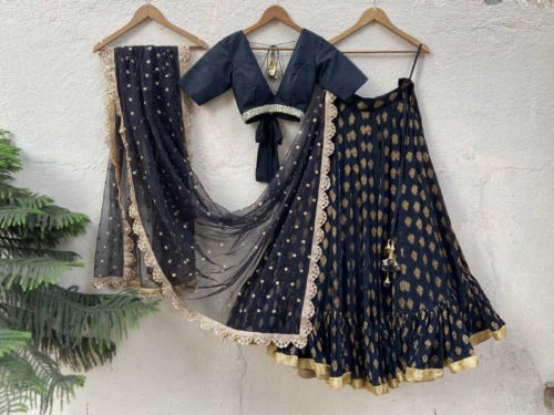 Black Ruffle Lehenga Set Lehengas