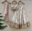 Ivory Raw Silk Lehenga Set with Mirror and Resham Work Bridal Couture