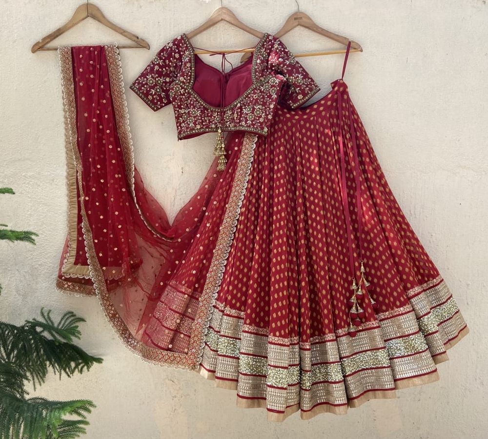 Red Bridal Sharmily Lehenga Set - Fashion Brand & Designer Priti Sahni 2