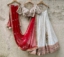 Ivory And Red Bridal Thread And Mirror Work Lehenga Set Lehengas