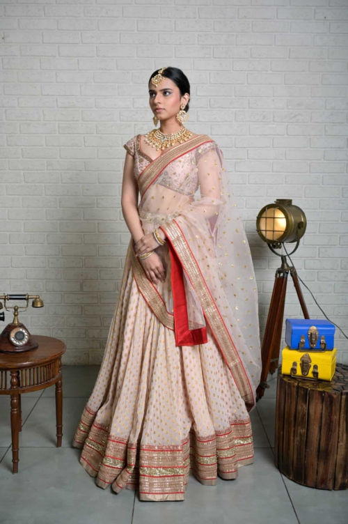 Powder Pink Sharmily Lehenga Set Lehengas