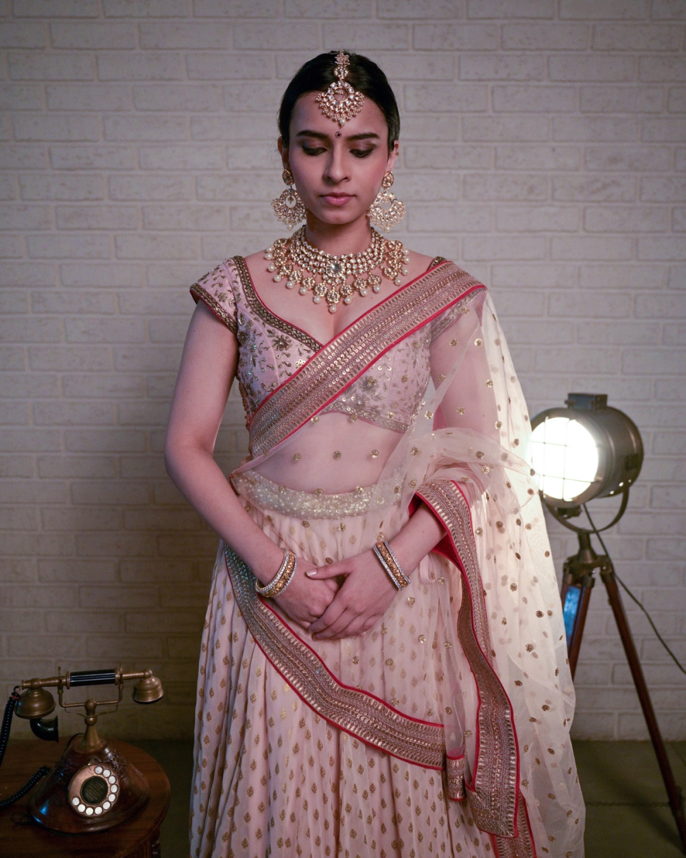 Powder Pink Sharmily Lehenga Set - Fashion Brand & Designer Priti Sahni 3