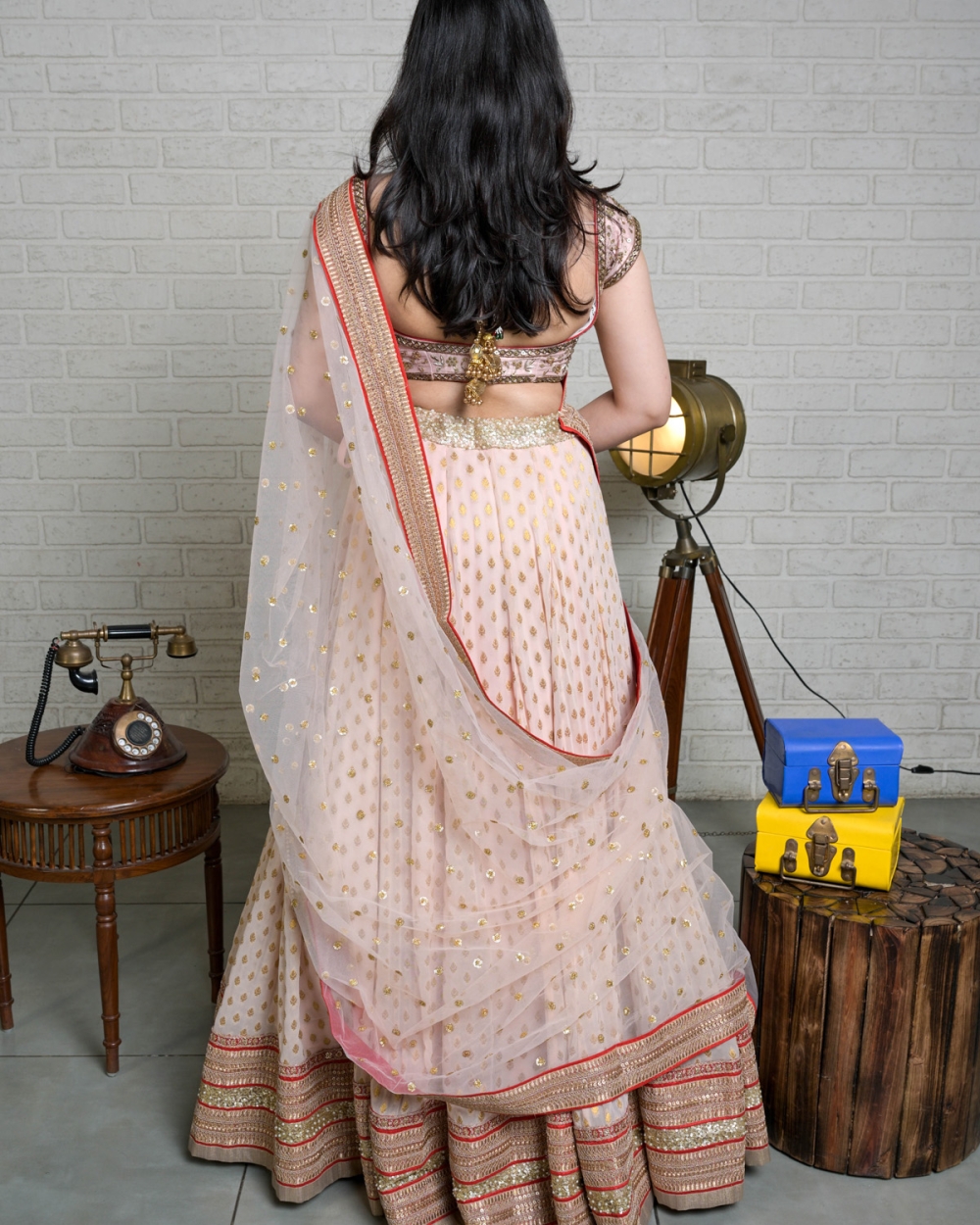 Powder Pink Sharmily Lehenga Set - Fashion Brand & Designer Priti Sahni 7