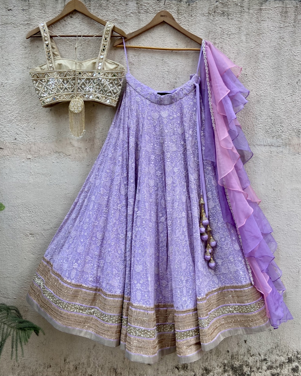 Lavender Lucknowi Lehenga Set - Fashion Brand & Designer Priti Sahni 3