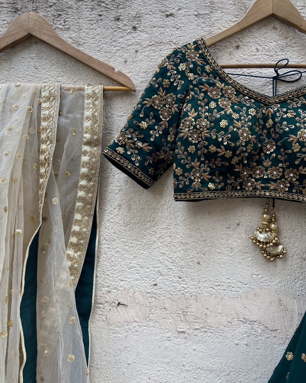 Green Sharmily Lehenga Set - Fashion Brand & Designer Priti Sahni 3