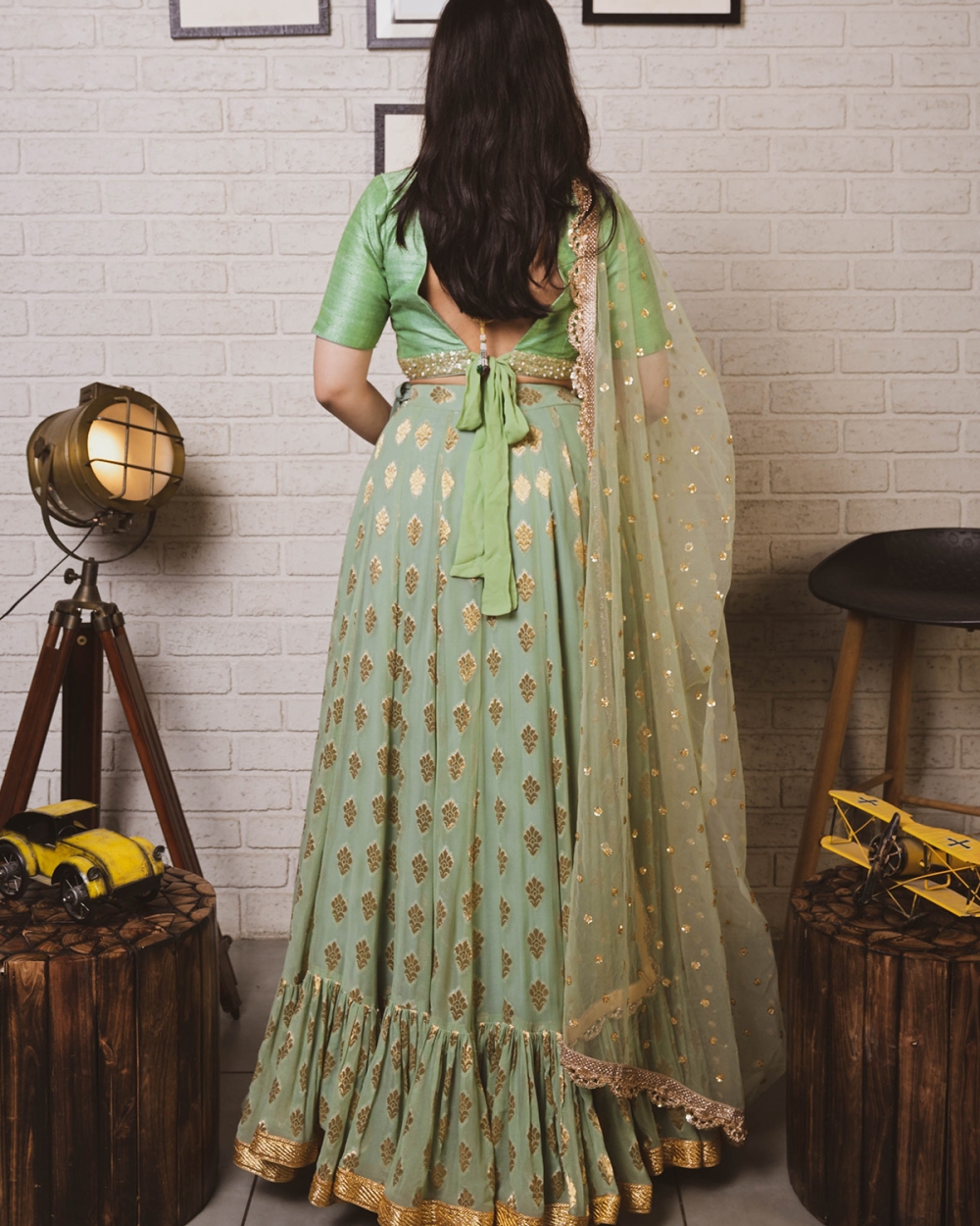 Fern Green Lehenga Set - Fashion Brand & Designer Priti Sahni 2