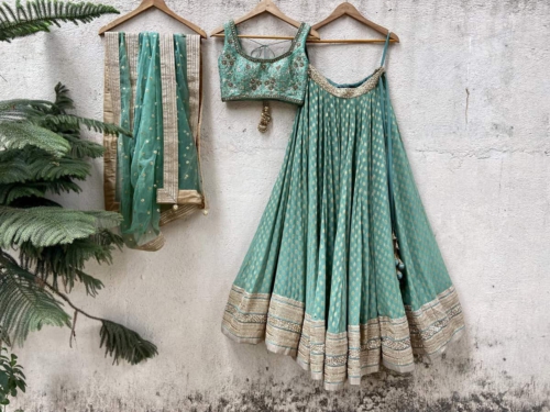 Jade Green Lehenga Set Lehengas