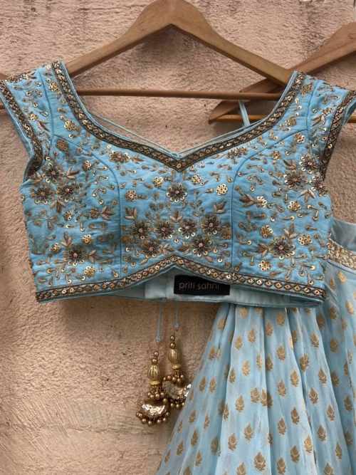 Powder Blue Sharmily Lehenga Set Lehengas