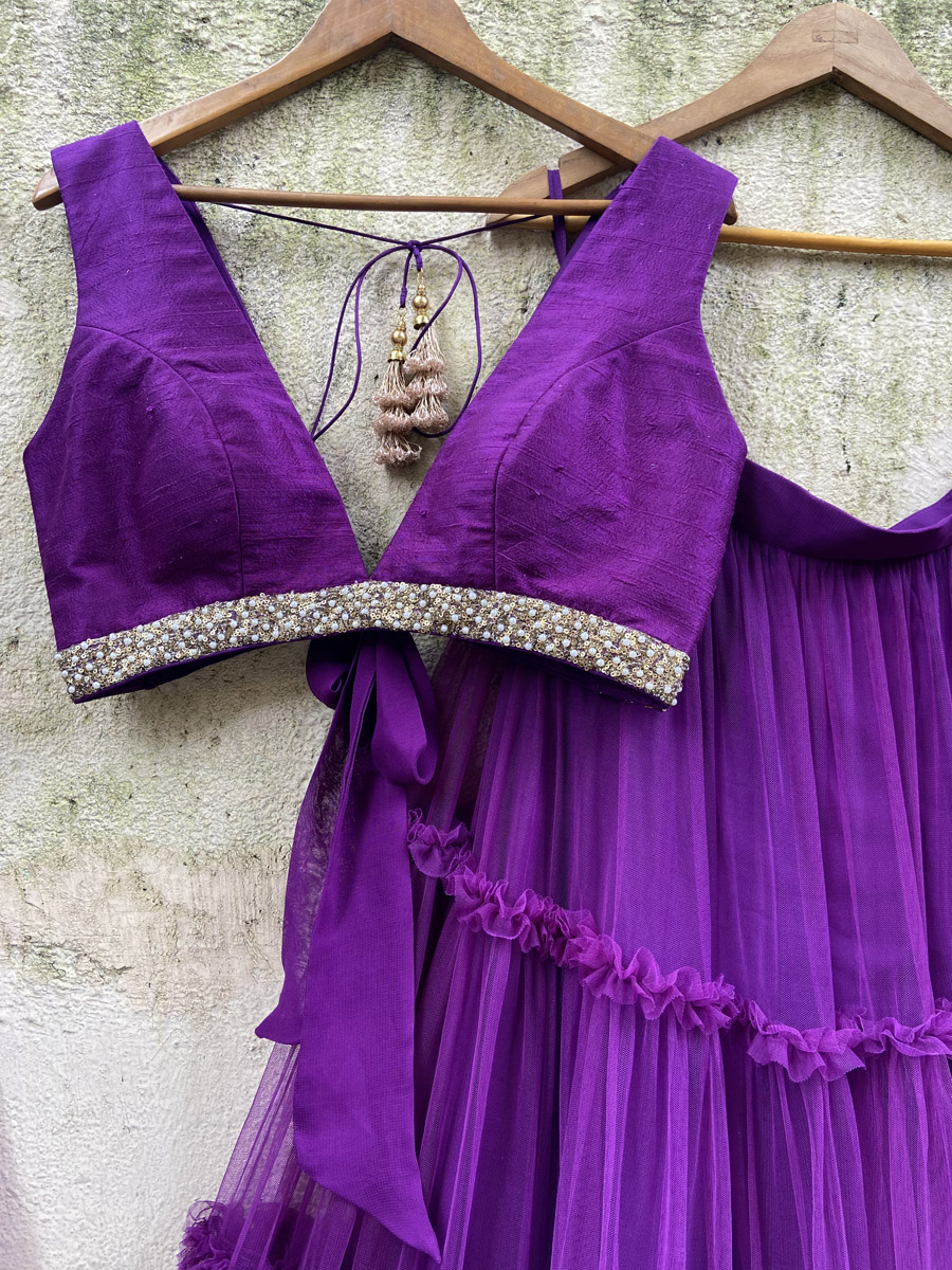 Purple Tier and Ruffle Set - Fashion Brand & Designer Priti Sahni 2