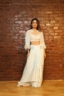 Powder Blue Draped Skirt and Cape Set Sharmily