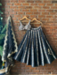 Black Resham and Mirror Hand Embroidered Lehenga Set Bridal Couture