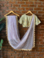 Lavender Saree and Mint Green Embroidered Blouse Set What's New