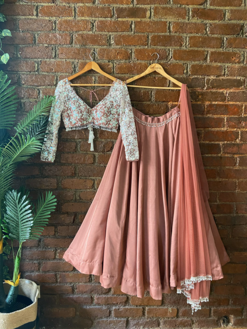Rose Taupe Lehenga Set (SOLD OUT) Lehengas Rose Taupe Lehenga Set (SOLD OUT) Lehengas