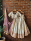 Ivory and Pink Resham and Mirror Hand Embroidered Lehenga Set Bridal Couture