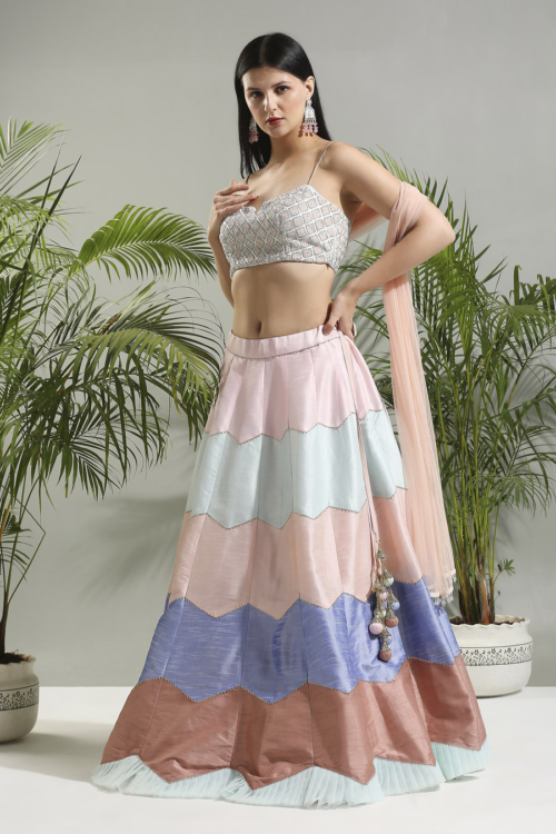 Multi Color Lehenga Set Sunset Bloom
