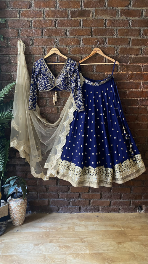 Midnight Blue Sharmily Lehenga Set Lehengas