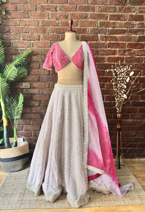 Mauve and Hot Pink Gota Work Lehenga What's New