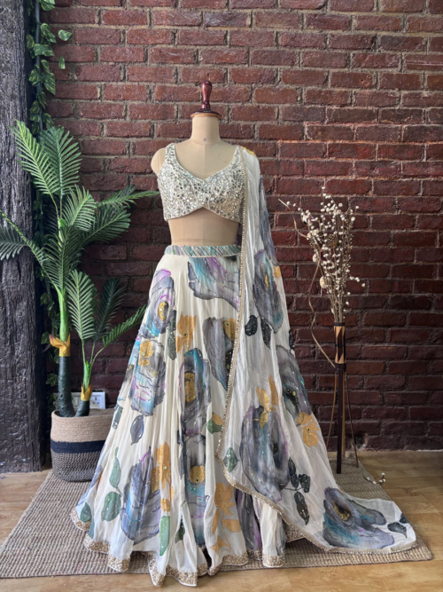 Offwhite Mirror Work Lehenga Set Contour Summer 2025